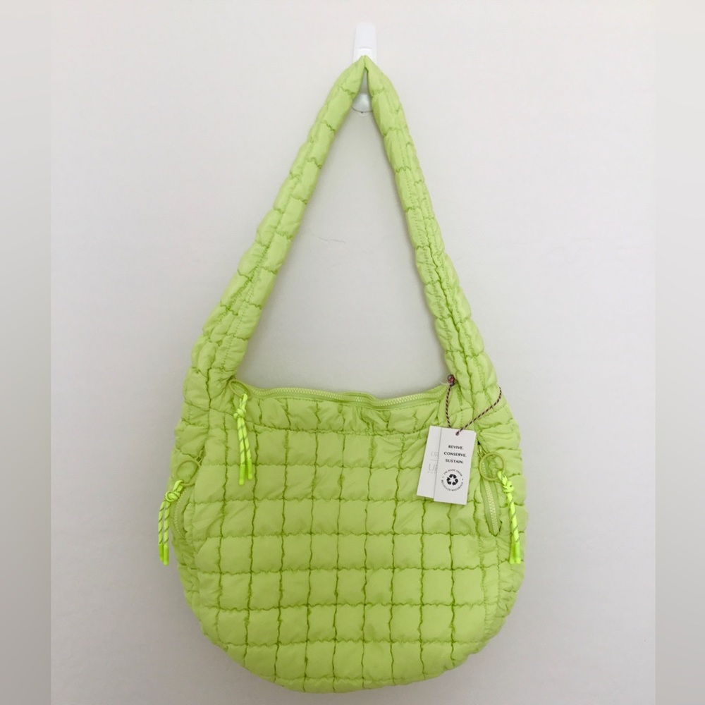 NWT - Urbanfit by Urban Expressions Quilted / Puffy Hobo Crossbody, Citron